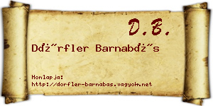 Dörfler Barnabás névjegykártya