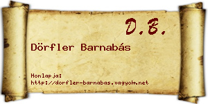 Dörfler Barnabás névjegykártya