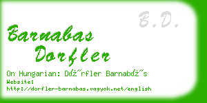 barnabas dorfler business card